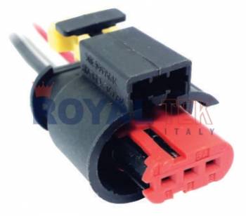 FICHA DE CONEXION ROYALTEK FICHA DE CONEXION ROYALTEK 3 (TRES) VIAS BOBINA IGNICION FIAT BRAVO IDEA DOBLO STILO 500C - VENTA EN PAQUETES DE 5 UNIDADES ---